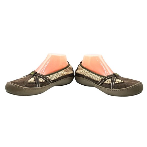 Terrasoles Echo Shoes Womans Size 9 Crossband Slip On Loafer Browns - Picture 2 of 9
